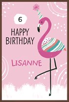 verjaardag kaart chocolade flamingo